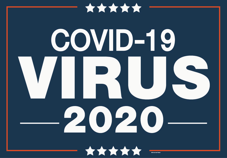Trumps campaign logo, while easy to replicate, was also the least creative. No way to add a virus unless I broke the design.